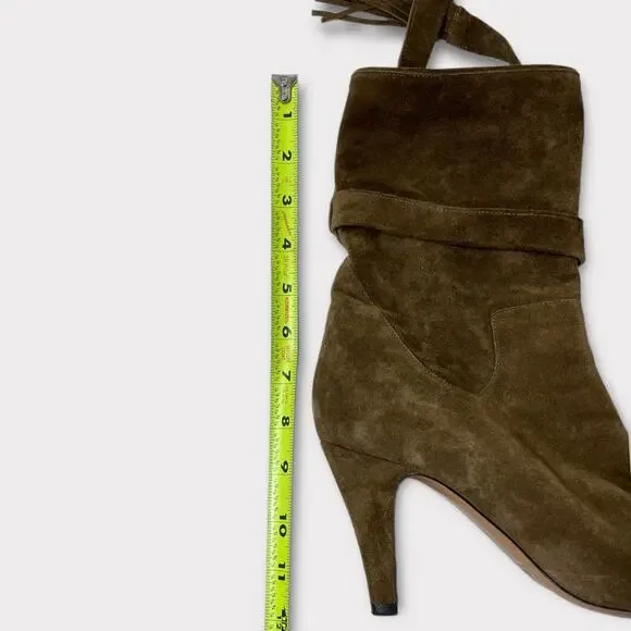 Chloe Brown Suede Heeled Boots - Picture 4 of 8